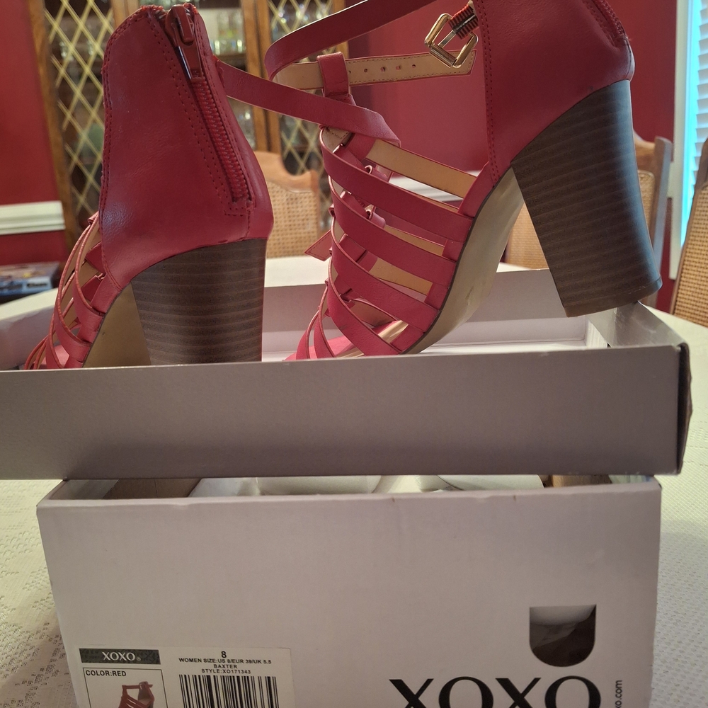Red Strappy Sandals - Picture 5 of 6